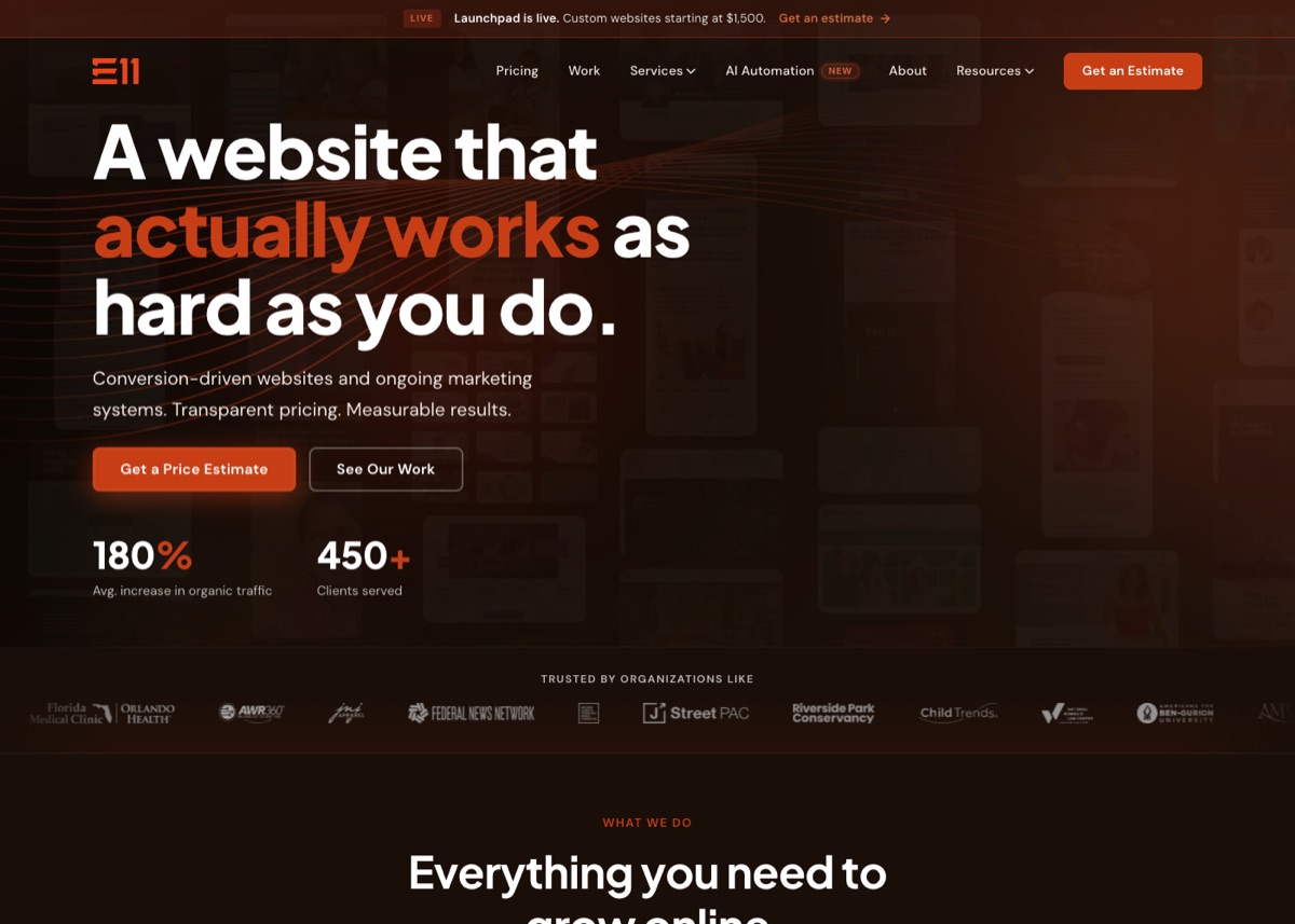 E11 Group agency homepage